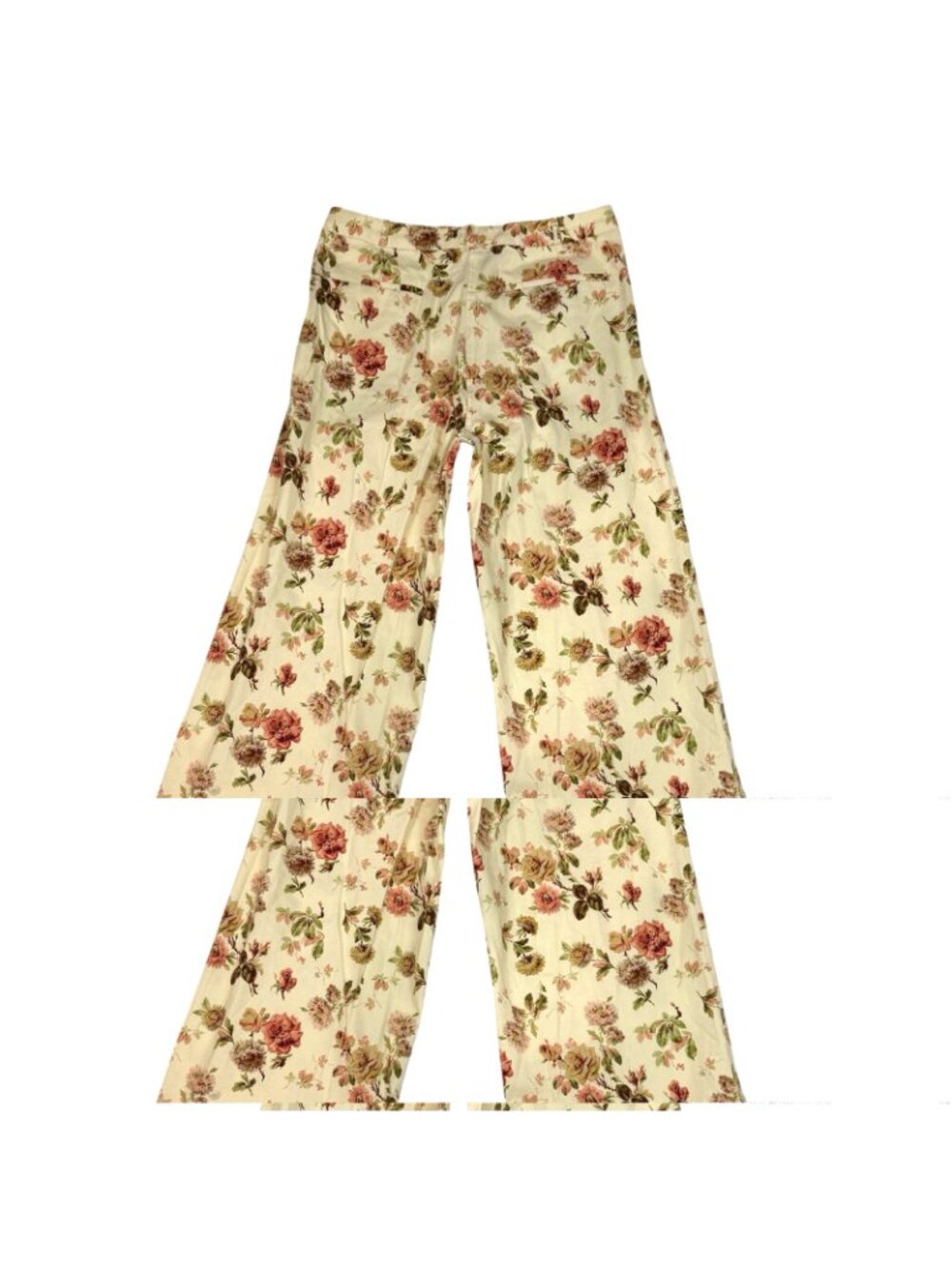 Tuckernuck Florence Pants Size 14 Romantic Floral Bouquet Convertible Cuffed Hem - Picture 6 of 11